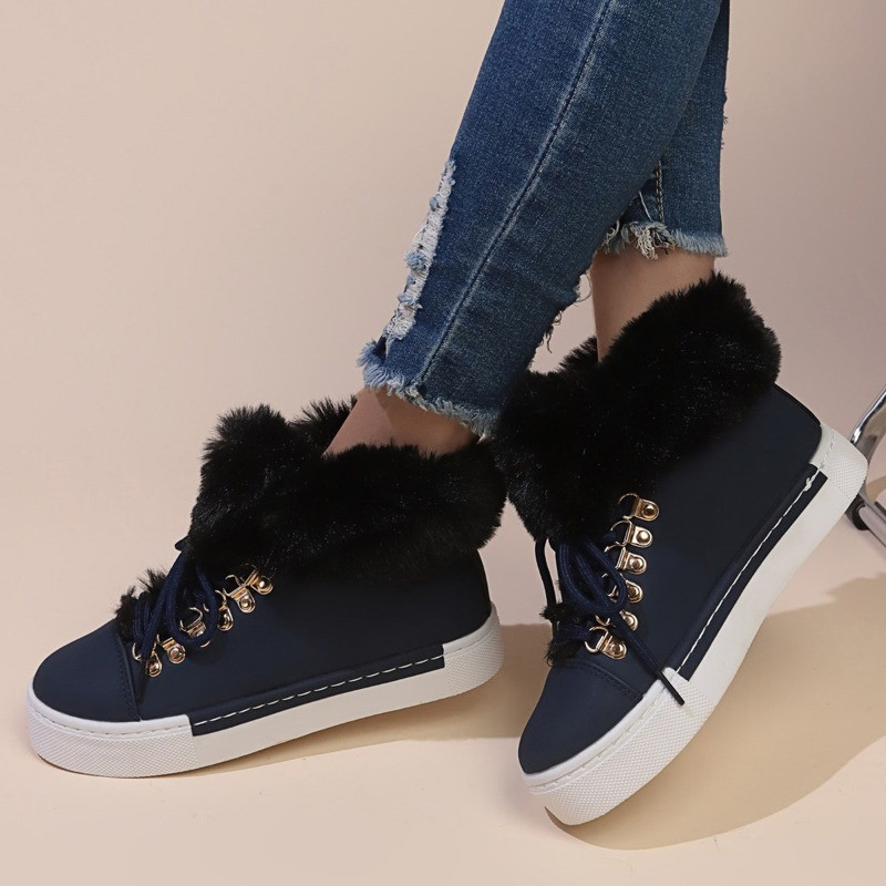 2023. aasta talvised soojad naistekingad, nööriga naiste poolsaapad, platvorm, vabaaja naistejalatsid Suures suuruses põhilised naiste saapad
