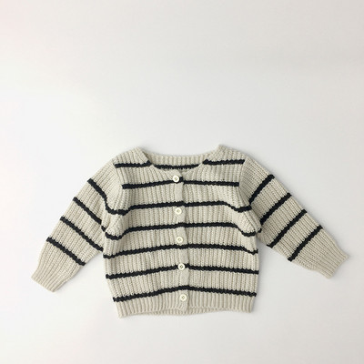 2021. aasta kevadine unisex laste kootud kampsun mantlid triibulise kaelusega korea stiilis laste vabaaja kampsun