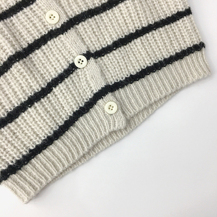 2021. aasta kevadine unisex laste kootud kampsun mantlid triibulise kaelusega korea stiilis laste vabaaja kampsun