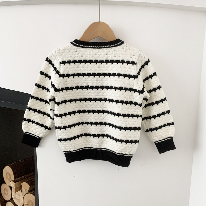 deer jonmi 2023 sügistalv beebitüdrukute kootud kampsunid Korea stiilis laste triibuline kampsun