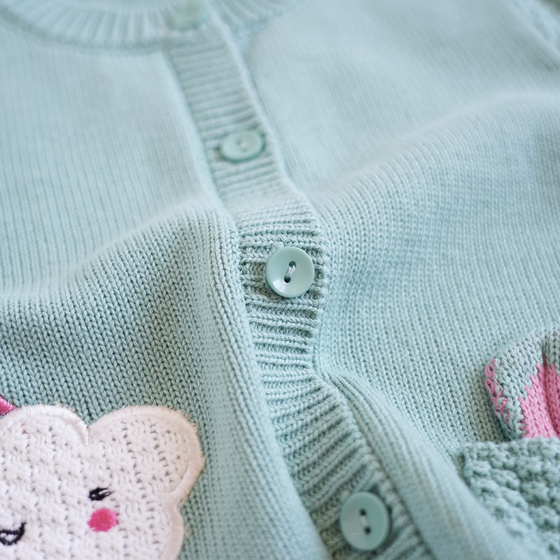 deer jonmi Nou Toamnă Bebeluși Fete Pulovere tricotate Curcubeu Broderie Copii Copii Bumbac Cardigan Palton