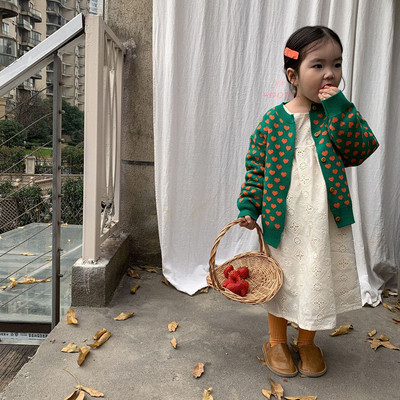 deer jonmi 2023 kevad beebitüdrukute kootud kampsunid multifilmid trükitud Korea stiilis lastele armsad vabaaja kampsunid