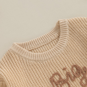 2023-09-18 Lioraitiin 12M-5Y Зимни пуловери за новородени деца, момчета, памучни пуловери с дълги ръкави, бродерия с букви, широки трикотажни горнища