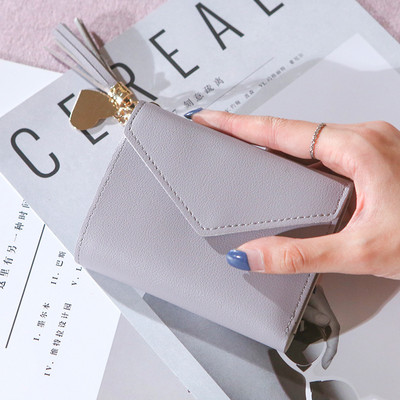 Design plic femei din piele PU portofel lung ciucuri de capacitate mare poșetă de femeie poșetă cu mai multe sloturi pentru bani Fotografie