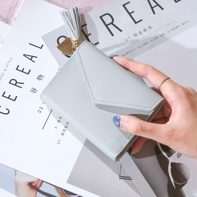 Design plic femei din piele PU portofel lung ciucuri de capacitate mare poșetă de femeie poșetă cu mai multe sloturi pentru bani Fotografie