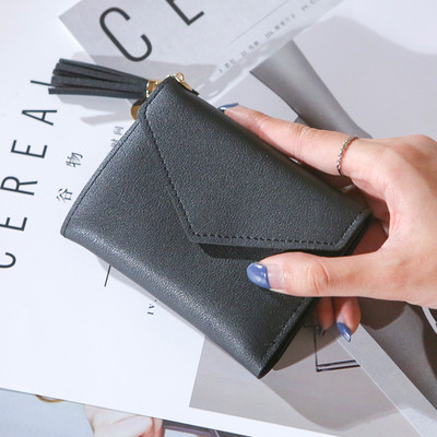 Design plic femei din piele PU portofel lung ciucuri de capacitate mare poșetă de femeie poșetă cu mai multe sloturi pentru bani Fotografie