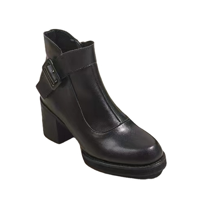 Platformă Doamnă Tocuri Înalte 2023 Iarna Pluș Cizme Femei Confortabile Toc Gros Birou Pantofi Femeie Moda Fermoar Cizme