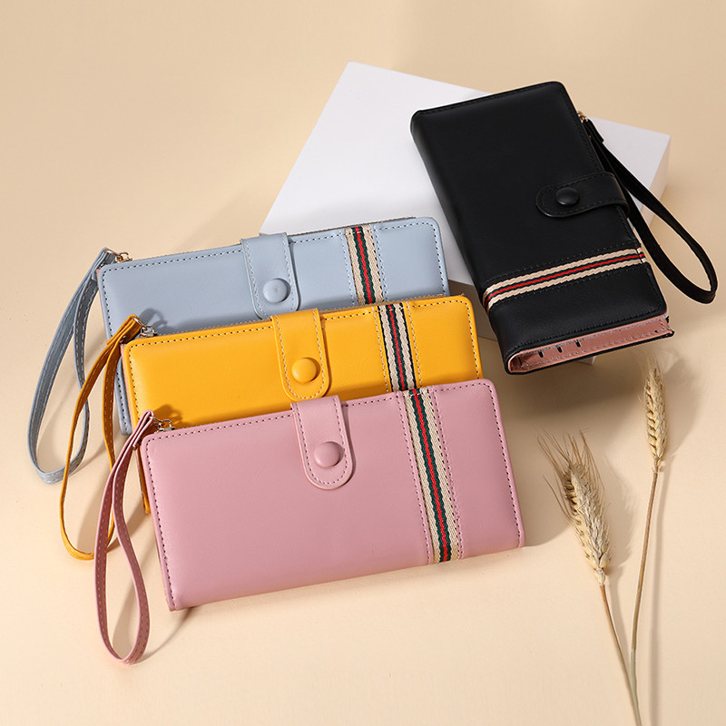 Uus pikk rahakott Naiste Korea versioon käekott Naiste rahakott suure mahutavusega kaardikott Tõmblukuga pandlaga rahakott mobiiltelefonikott