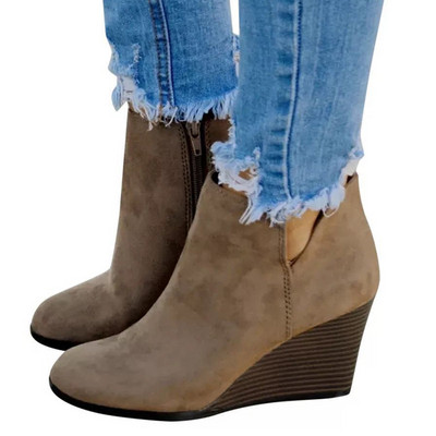 Leopard Ankle Boots Lace Up Υποδήματα Πλατφόρμα ψηλοτάκουνα Γυναικείες μπότες Slip On Γυναικεία παπούτσια Μπότες Γυναικείες Flat μπότες Botas Mujer
