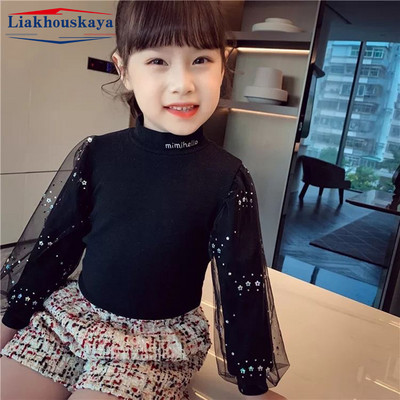 90-140 cm Suvine kevadine tüdrukute T-särk Moodne kahekihiline pikkade varrukatega tüdrukute lapsed, uued topid Lasteriided Väikelaste tüdrukute riided