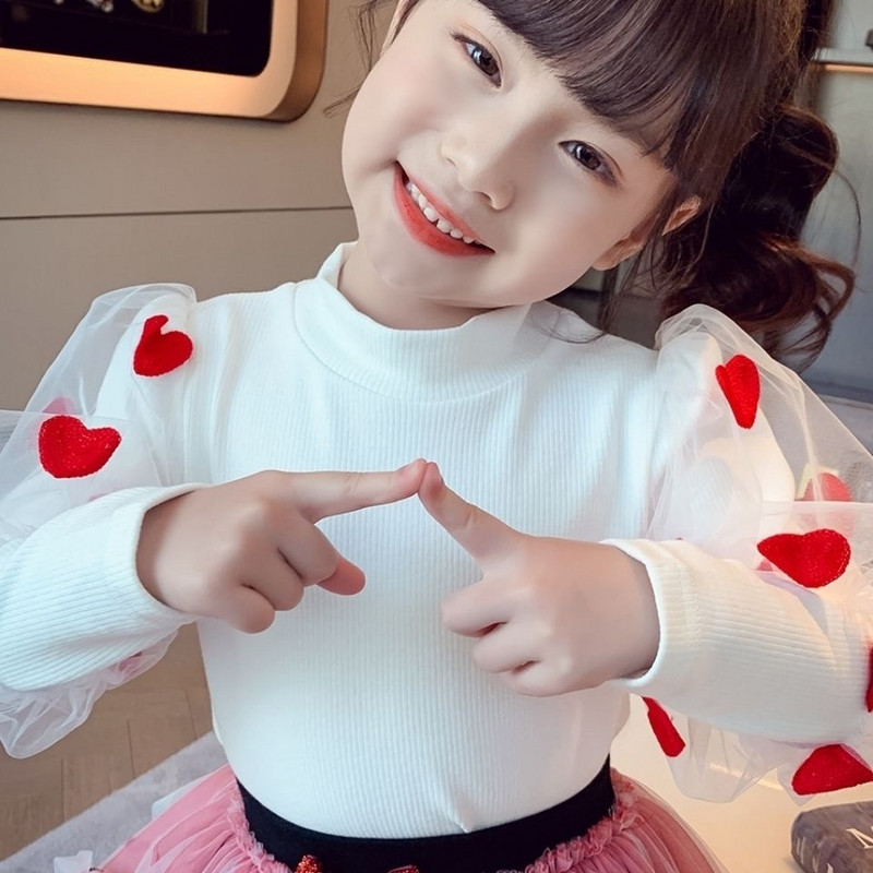 90-140 cm Suvine kevadine tüdrukute T-särk Moodne kahekihiline pikkade varrukatega tüdrukute lapsed, uued topid Lasteriided Väikelaste tüdrukute riided