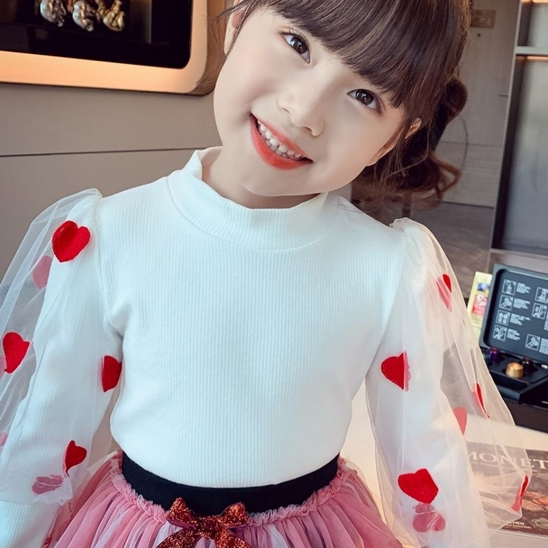 90-140 cm Suvine kevadine tüdrukute T-särk Moodne kahekihiline pikkade varrukatega tüdrukute lapsed, uued topid Lasteriided Väikelaste tüdrukute riided