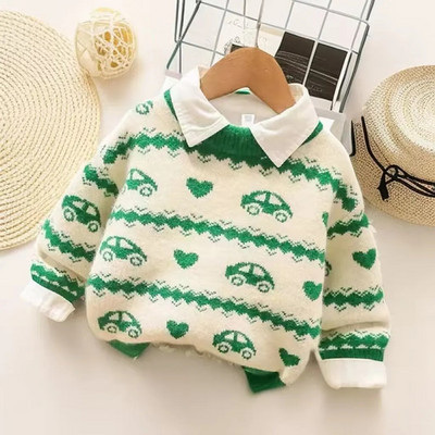 Uued lapsed Beebidele Tüdrukutele Poiste Kampsun Sügistalvine Täisvarrukatega Vikerkaare Triibud Pullover Kampsun Väikelaste Laste Kootud Kampsun