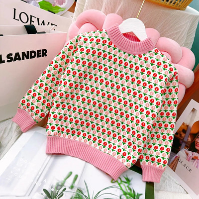 Uued lapsed Beebidele Tüdrukutele Poiste Kampsun Sügistalvine Täisvarrukatega Vikerkaare Triibud Pullover Kampsun Väikelaste Laste Kootud Kampsun