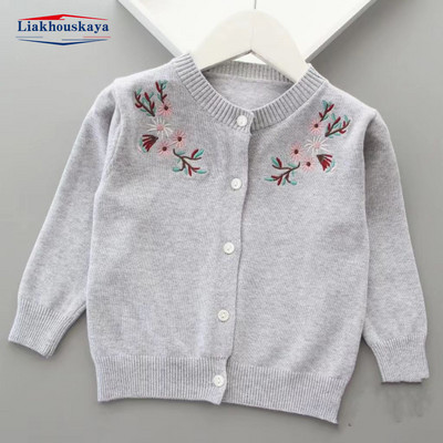 Fete Cardigan Pentru Fete Bebeluși Fetițe Pulover Minunat Alb Haine Casual Toamna Copii Brodează Frumos Manton Pentru Copii 2-7 Ani