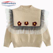 Laste kampsun Funny 2023 Mood Talv Laste Kampsunid Poiste Kootud Pullover Solid Tüdrukute Lootoselehe kraega kampsun Kulum 90–140 cm