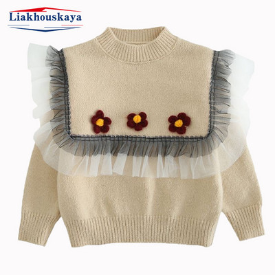 Laste kampsun Funny 2023 Mood Talv Laste Kampsunid Poiste Kootud Pullover Solid Tüdrukute Lootoselehe kraega kampsun Kulum 90–140 cm