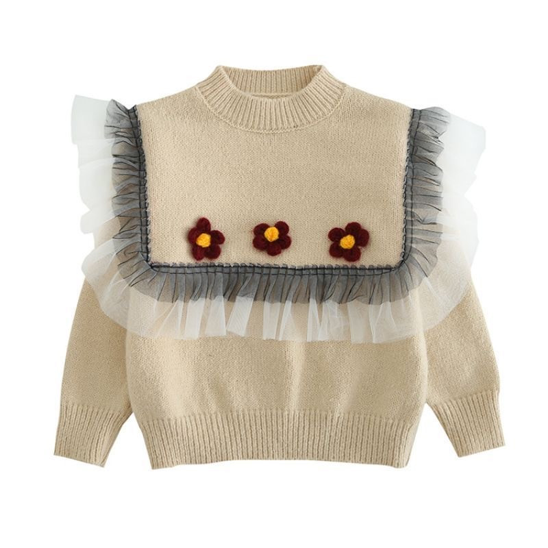 Laste kampsun Funny 2023 Mood Talv Laste Kampsunid Poiste Kootud Pullover Solid Tüdrukute Lootoselehe kraega kampsun Kulum 90–140 cm