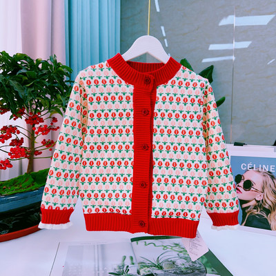 Lasteriided Kardigan Kampsun Tüdrukute Mood Käsitsi tikitud Südamenööb Koo Kardigan Tüdrukute Beebi Kevad-Sügiskampsun