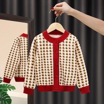 Lasteriided Kardigan Kampsun Tüdrukute Mood Käsitsi tikitud Südamenööb Koo Kardigan Tüdrukute Beebi Kevad-Sügiskampsun