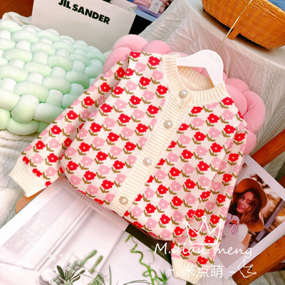 Lasteriided Kardigan Kampsun Tüdrukute Mood Käsitsi tikitud Südamenööb Koo Kardigan Tüdrukute Beebi Kevad-Sügiskampsun