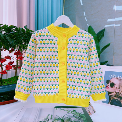 Lasteriided Kardigan Kampsun Tüdrukute Mood Käsitsi tikitud Südamenööb Koo Kardigan Tüdrukute Beebi Kevad-Sügiskampsun