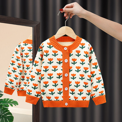 Lasteriided Kardigan Kampsun Tüdrukute Mood Käsitsi tikitud Südamenööb Koo Kardigan Tüdrukute Beebi Kevad-Sügiskampsun