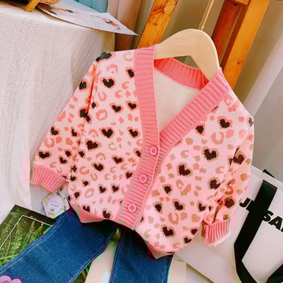 Lasteriided Kardigan Kampsun Tüdrukute Mood Käsitsi tikitud Südamenööb Koo Kardigan Tüdrukute Beebi Kevad-Sügiskampsun