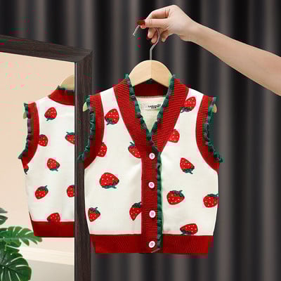 Lasteriided Kardigan Kampsun Tüdrukute Mood Käsitsi tikitud Südamenööb Koo Kardigan Tüdrukute Beebi Kevad-Sügiskampsun