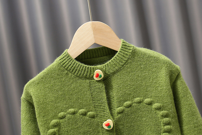 Lasteriided Kardigan Kampsun Tüdrukute Mood Käsitsi tikitud Südamenööb Koo Kardigan Tüdrukute Beebi Kevad-Sügiskampsun