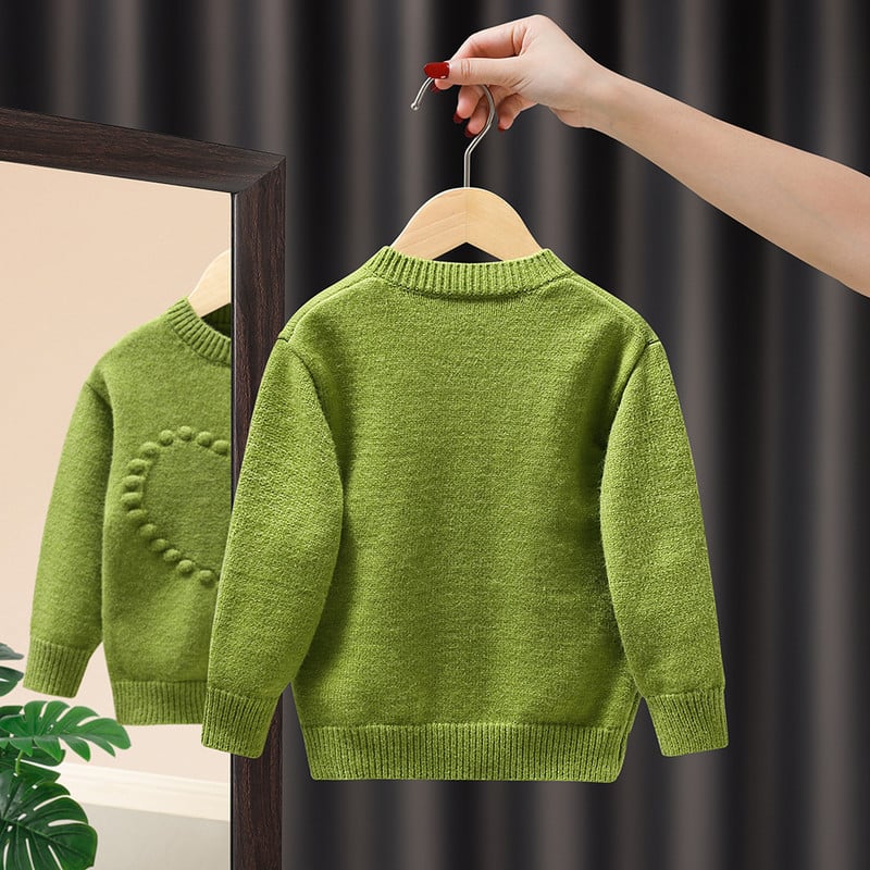 Lasteriided Kardigan Kampsun Tüdrukute Mood Käsitsi tikitud Südamenööb Koo Kardigan Tüdrukute Beebi Kevad-Sügiskampsun