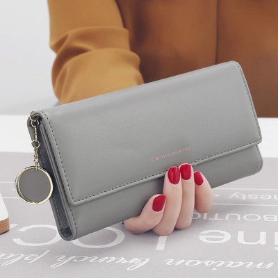 Модни дамски портфейли Марка Letter Long Tri-fold Wallet Purse Fresh Leame Female Clutch Card Holder Cartera Mujer