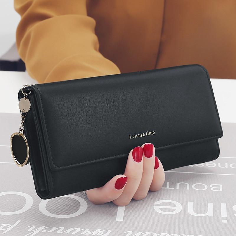 Модни дамски портфейли Марка Letter Long Tri-fold Wallet Purse Fresh Leame Female Clutch Card Holder Cartera Mujer