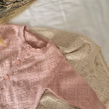 Άνοιξη 2021 Νέο κορεάτικο στυλ νήπια για κορίτσια Κοίλη πλεκτή ζακέτα καθαρού χρώματος Παιδικά ρούχα Παιδικά ρούχα Λεπτό παλτό πουλόβερ