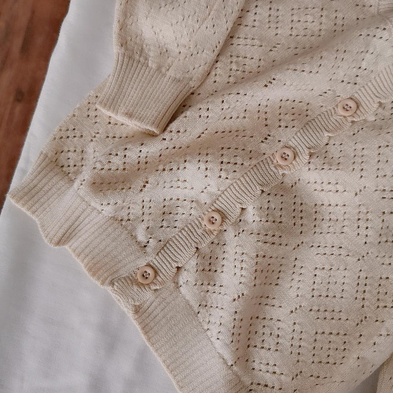 2021. aasta kevad, uus korea stiilis väikelapsed, tüdrukud, õõnsad kootud kampsunid, puhtavärvilised topid Lasteriided, beebid, lapsed, õhuke kampsun