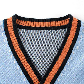 Пролет Есен Ново 2023 г. Детски пуловер с дълъг ръкав, V-образно деколте, плетено палто за момчета, едноредно яке, детско връхно облекло, дропшиппинг