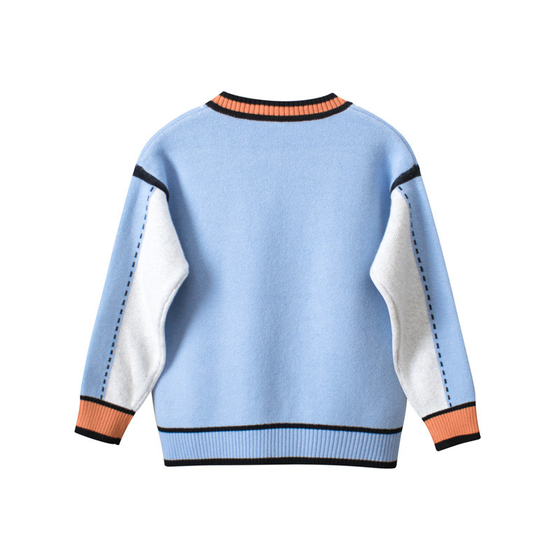 Tavaszi őszi újdonság, 2023 gyerekpulóver, hosszú ujjú, V-nyakú, kötött fiúkabát, egysoros dzseki gyerekeknek felsőruházat Dropshipping