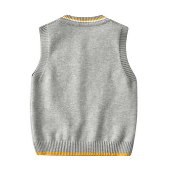 2023 Ins Нова мода Пуловер за момчета Жилетка Детска есенно-зимна жилетка Плетен пуловер Карирана жилетка за момчета
