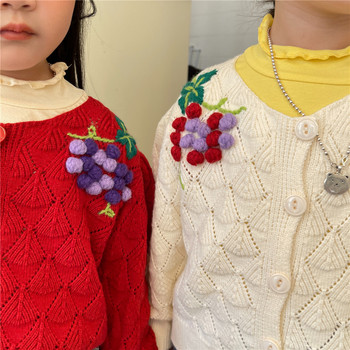 deer jonmi 2022 Φθινοπωρινά πλεκτά πουλόβερ για κοριτσάκια με βελονάκι Κορεατικά χαριτωμένα μακρυμάνικα παλτό παιδικά πουλόβερ για παιδιά