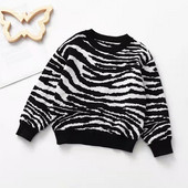 Pulovere pentru copii Copii bebeluși băieți fete pulovere cu mânecă lungă cu dungi zebră Nou toamnă iarnă pentru bebeluși băieți fete pulovere tricotate