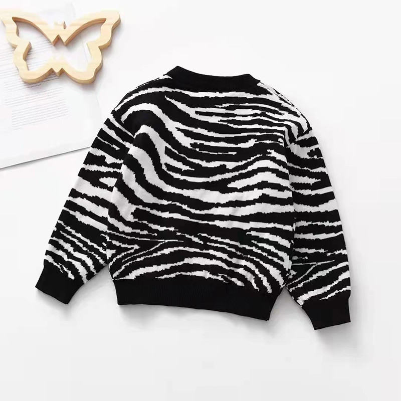 Pulovere pentru copii Copii bebeluși băieți fete pulovere cu mânecă lungă cu dungi zebră Nou toamnă iarnă pentru bebeluși băieți fete pulovere tricotate