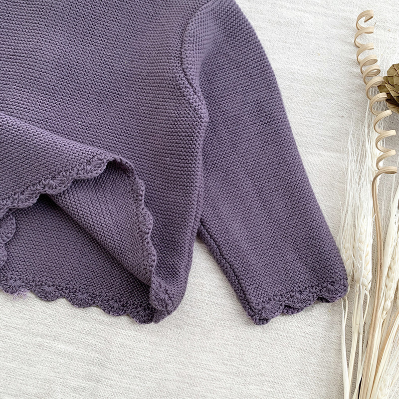 deer jonmi 2022 Sügis Beebi Tüdrukute Kootud Kampsunid Korea stiilis ühevärvilised Retro Väikelaste Kampsunid Mantlid