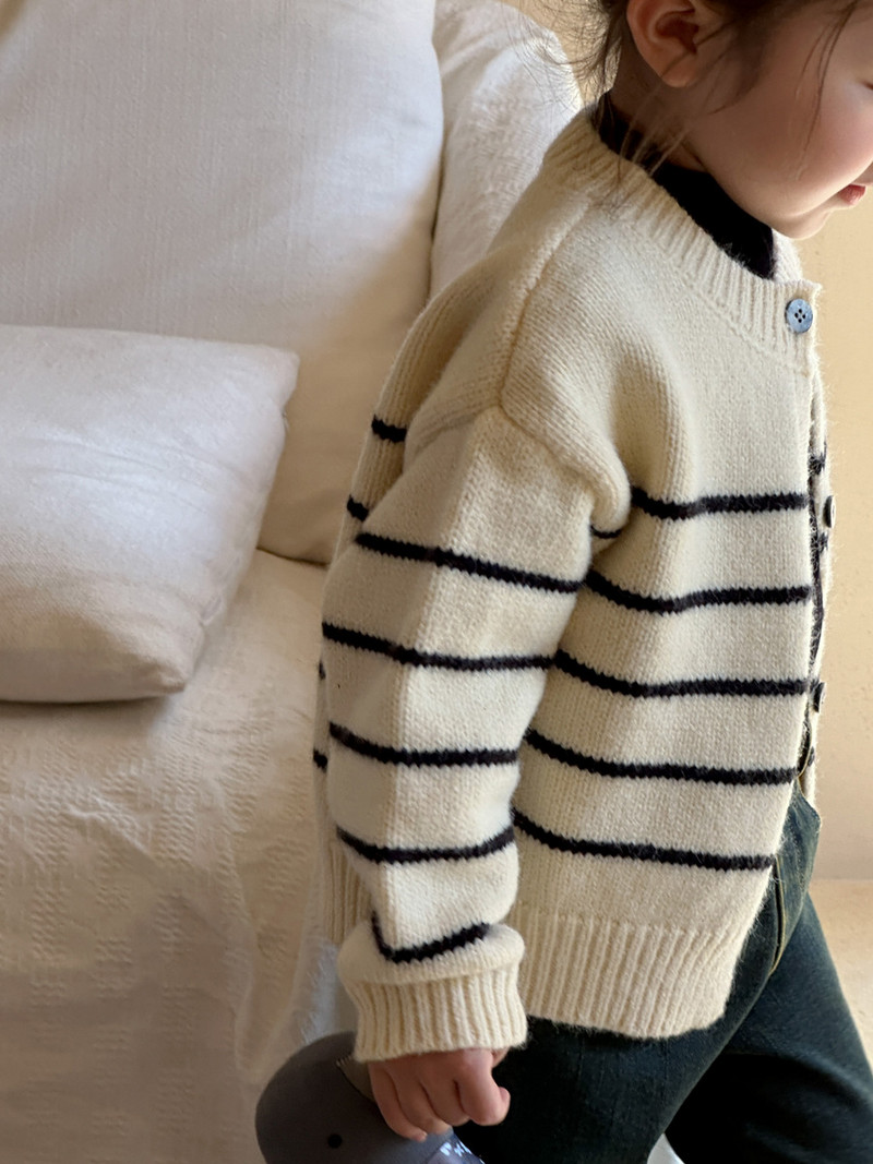 deer jonmi 2023 uus sügisene korea stiilis laste triibulised kootud kampsunid, väikelapsed, lapsed, vabaaja kampsunid