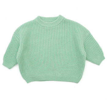 Нов есенен бебешки ежедневен основен пуловер Candy Color Crewneck Thick Kids Slouchy Soft Clougs Зимни пуловери за момчета и момичета Горна част с качулка