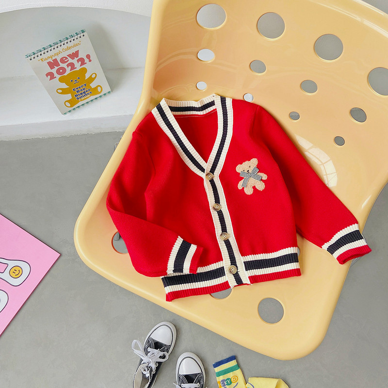 Sügistalvine laste kampsun mantlid 4-10 a. Preppy Style Riietus Soe Poiste Laste Välisriided Kootud Kardigan Kampsun Tüdrukute riietele