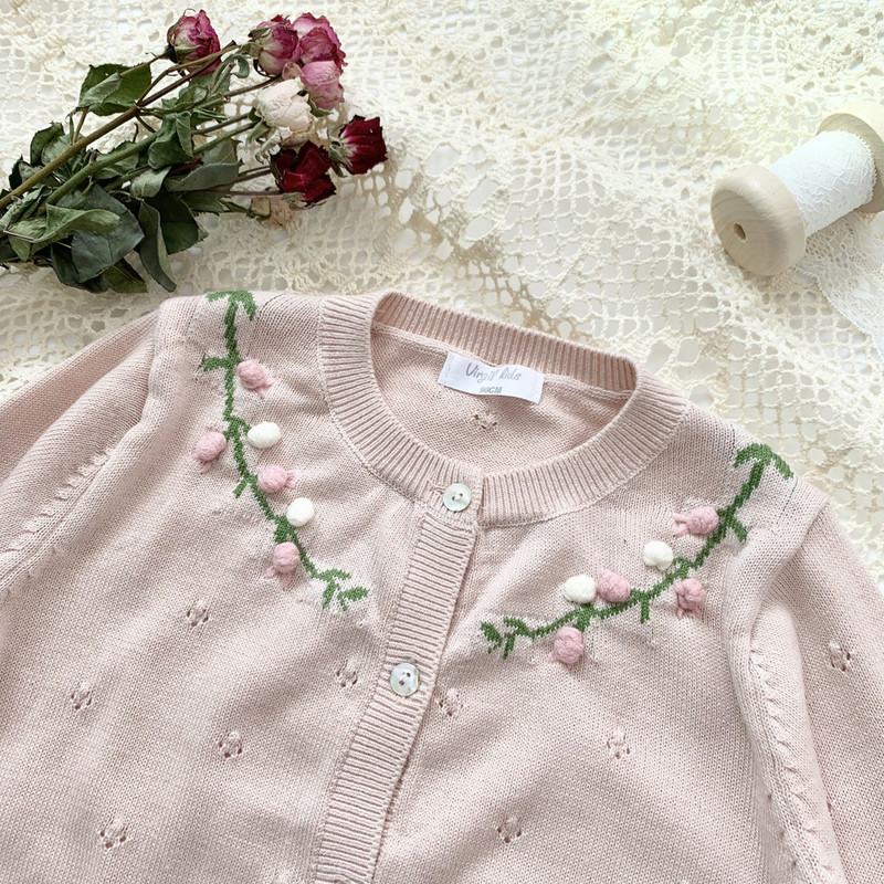 cerb jonmi 2022 primăvară nou stil coreean fetițe tricotate cardigan paltoane croșetate lucrate manual copii bumbac drăguț pulovere