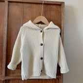 deer jonmi 2022 Sügisene unisex laste kootud kampsunid kapuutsiga Korea stiilis ühevärvilised väikelapsed, laste kampsunid