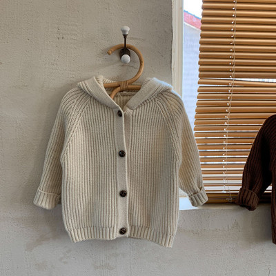 deer jonmi 2022 Sügisene unisex laste kootud kampsunid kapuutsiga Korea stiilis ühevärvilised väikelapsed, laste kampsunid