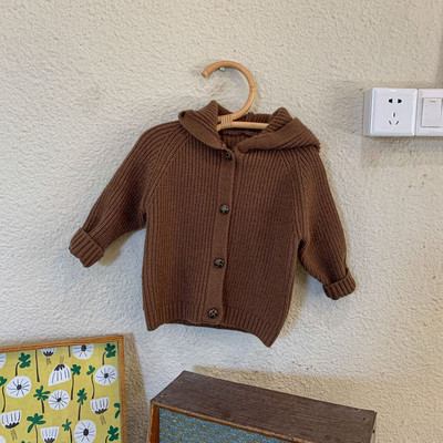 deer jonmi 2022 Sügisene unisex laste kootud kampsunid kapuutsiga Korea stiilis ühevärvilised väikelapsed, laste kampsunid