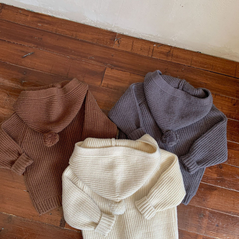 deer jonmi 2022 Sügisene unisex laste kootud kampsunid kapuutsiga Korea stiilis ühevärvilised väikelapsed, laste kampsunid